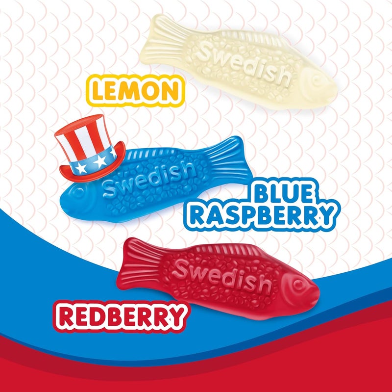 Sour Patch Kids SWEDISH FISH Mini Red, White & Blue Soft & Chewy Candy - Image 4